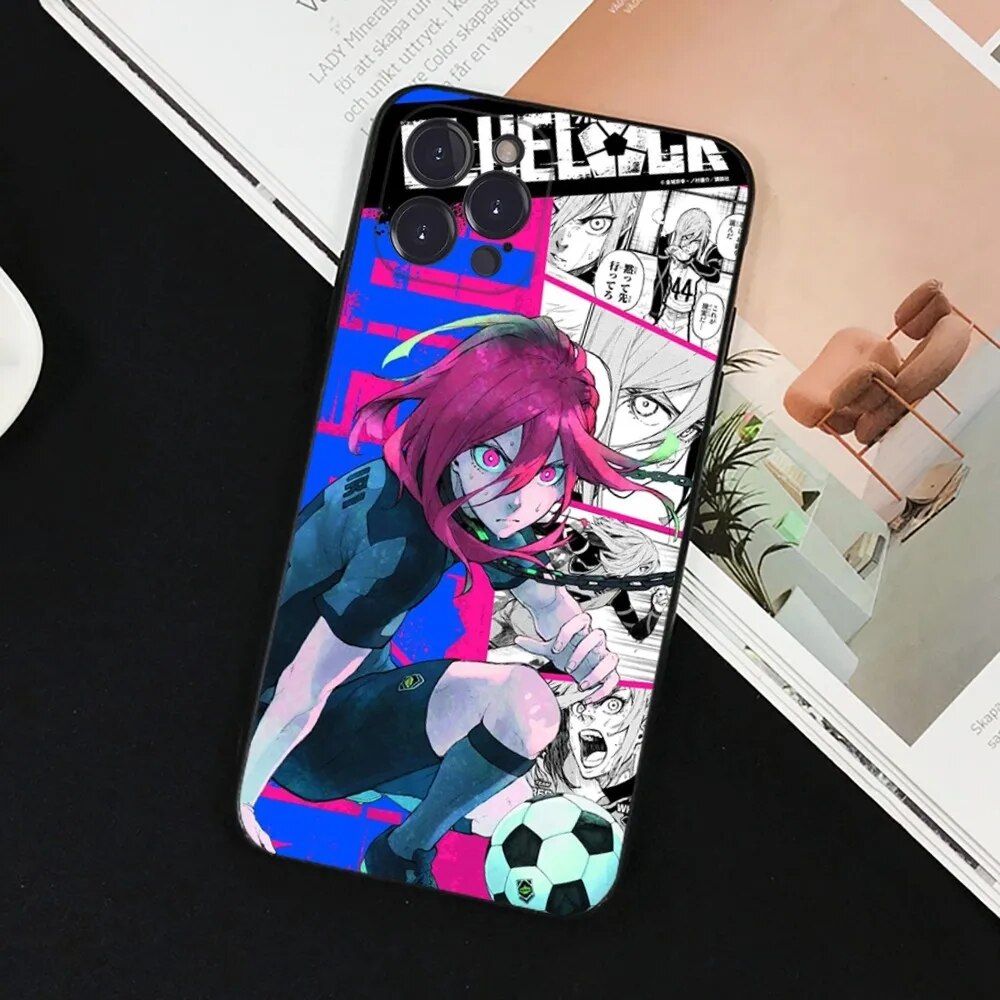 Blue Lock Phone Case for iPhone 15 8 7 6 6S Plus X SE 2020 XR XS 14 11 12 13 Mini Pro Max Mobile Case. 