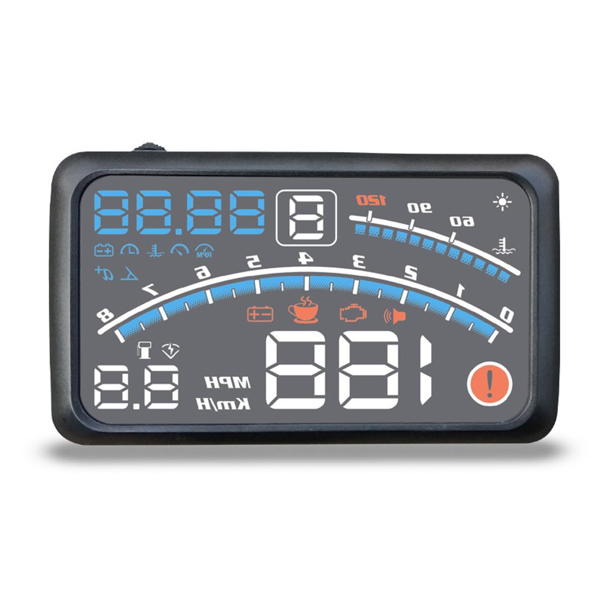(New)4E Car 5.5 inch OBD HUD Head-up Display Support Speed Alarm / Shift Reminder / Time Display