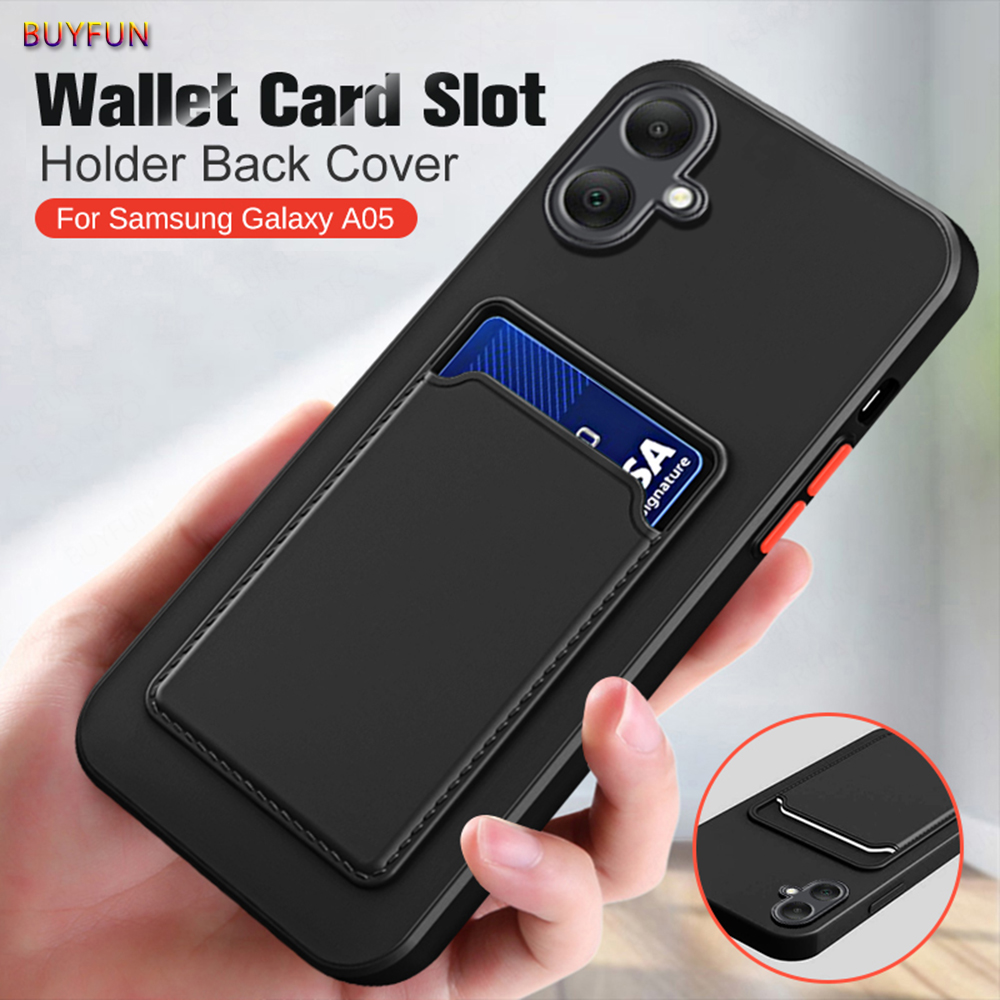 For Samsung Galaxy A05 Invisible Card Holder Back Cover For SamsungA05 GalaxyA05 Wallet Card Slot Soft Silicone Case Camera Shockproof Shell
