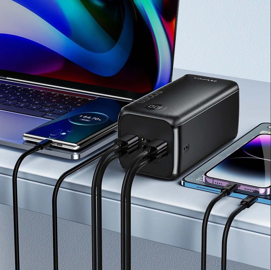 AWEI P36K 50000mAh High Capacity 2.1A Four Output & Two Input Ports Power Bank With LED Display. 