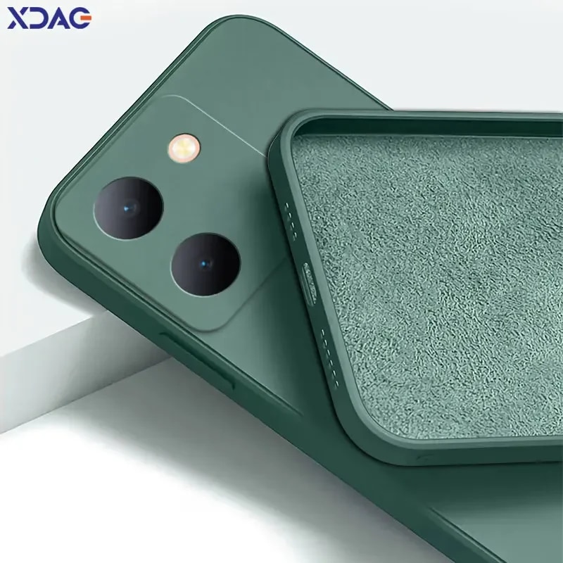 Luxury Square Liquid Silicone Phone Case for VIVO Y27 5G Y27s 4G Soft Mobile Back Cover VIVOY27s Y 27 360 Protective Shield Bags. 