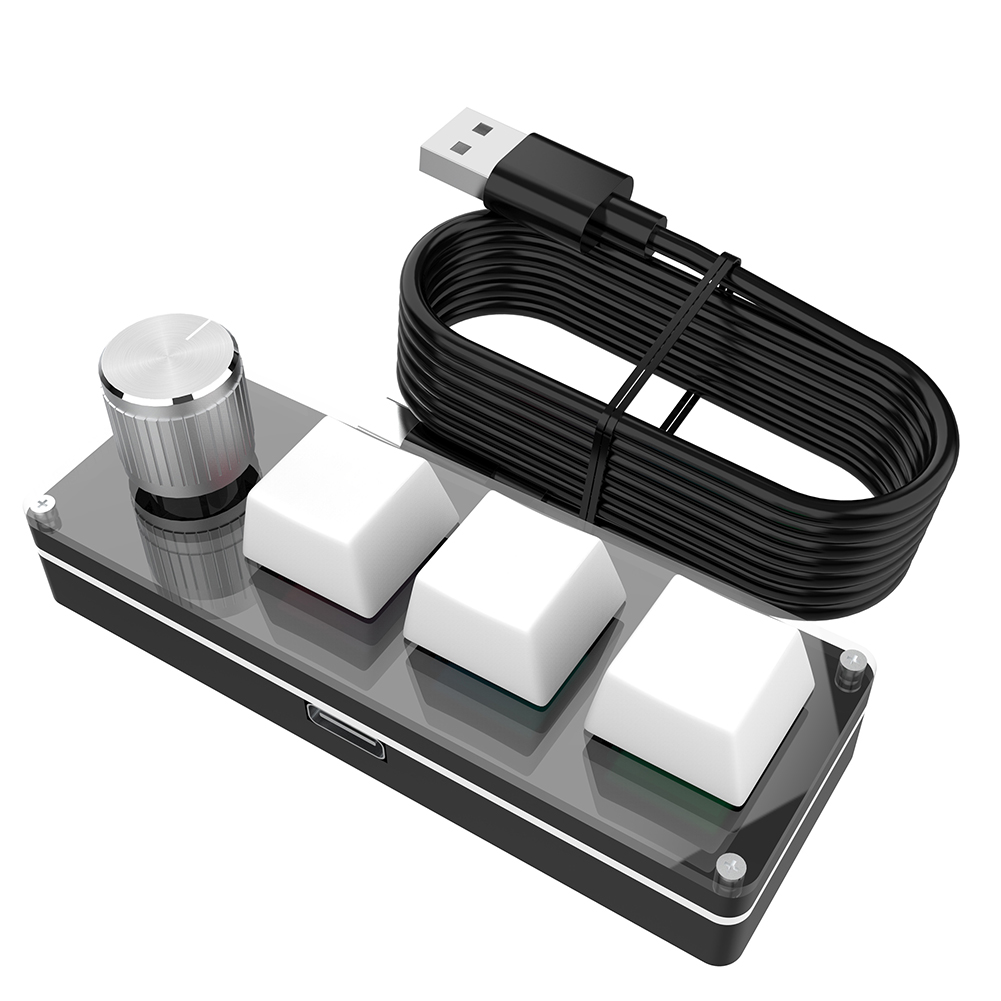 Macro Custom Gaming Keyboard Knob 3 / 4 / 6 / 9 /12 Keys Programmable Hotswap One-handed Mechanical Keypad for PS Drawing. 