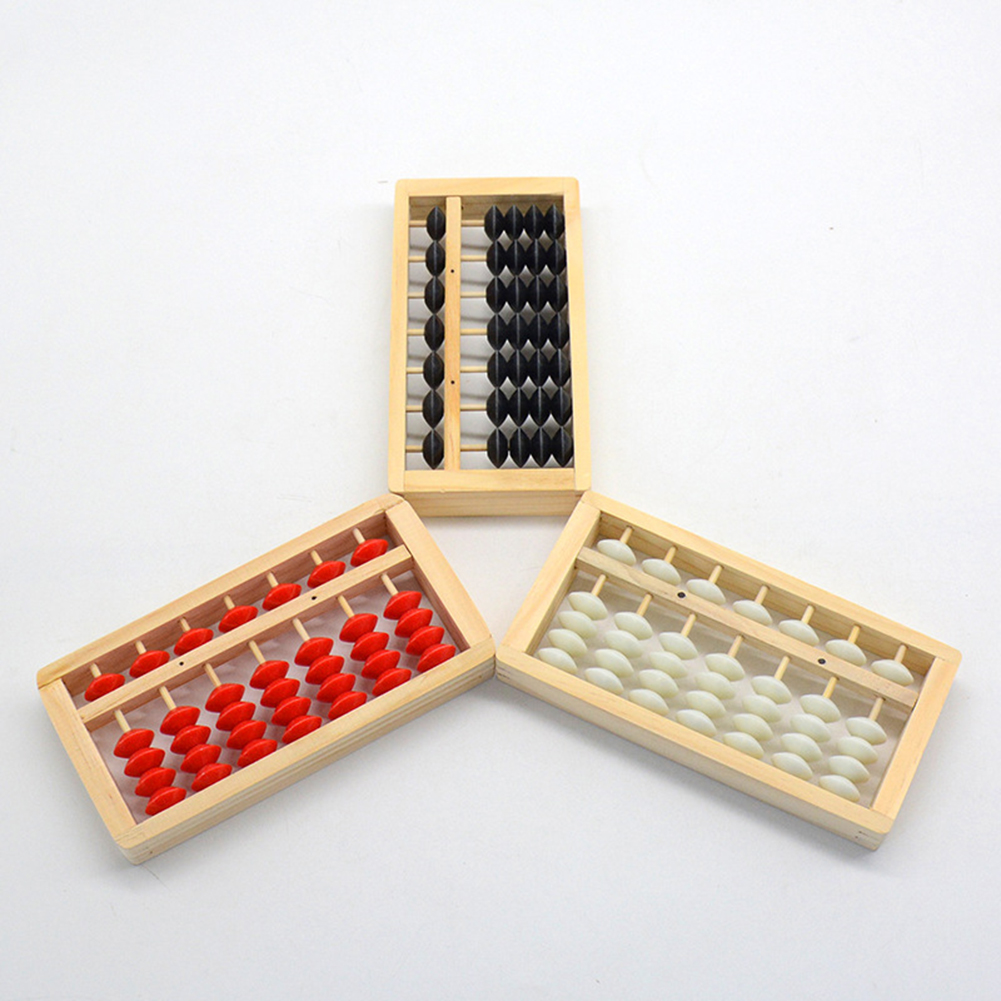 GC 7 Column 5-bead Wooden Abacus For Children Small Lightweight Math Arithmetic Calculating Tool For Student. 