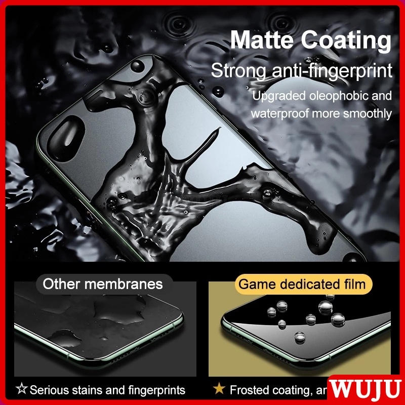 WUJU 999D Matte Anti-fingerprint Full Cover Tempered Glass For iPhone 11 12 13 Pro Max 12 13 mini XS Max X XR 7 8 6 6S Plus SE No Fingerprint Matte Tempered Glass Screen Protector Film. 
