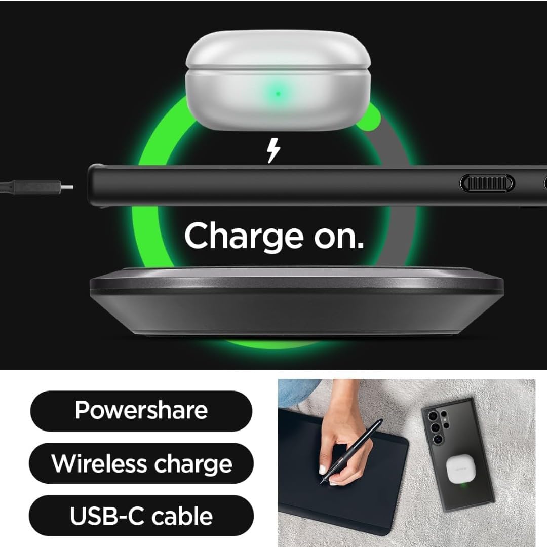 For Samsung Galaxy S24 Ultra Magic Mask Q Series Clear Case Compatible Case Shockproof Hard PC Soft Silicone Transparent Protective Slim Hard Back Cover with Silicone Frame- Black. 