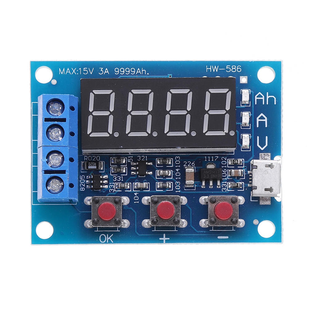HW586 HW-586 1.2V 12V 18650 Li-ion Lithium Battery Capacity Tester Resistance Leads Batteries Capacity Meter Discharge Tester Analyzer