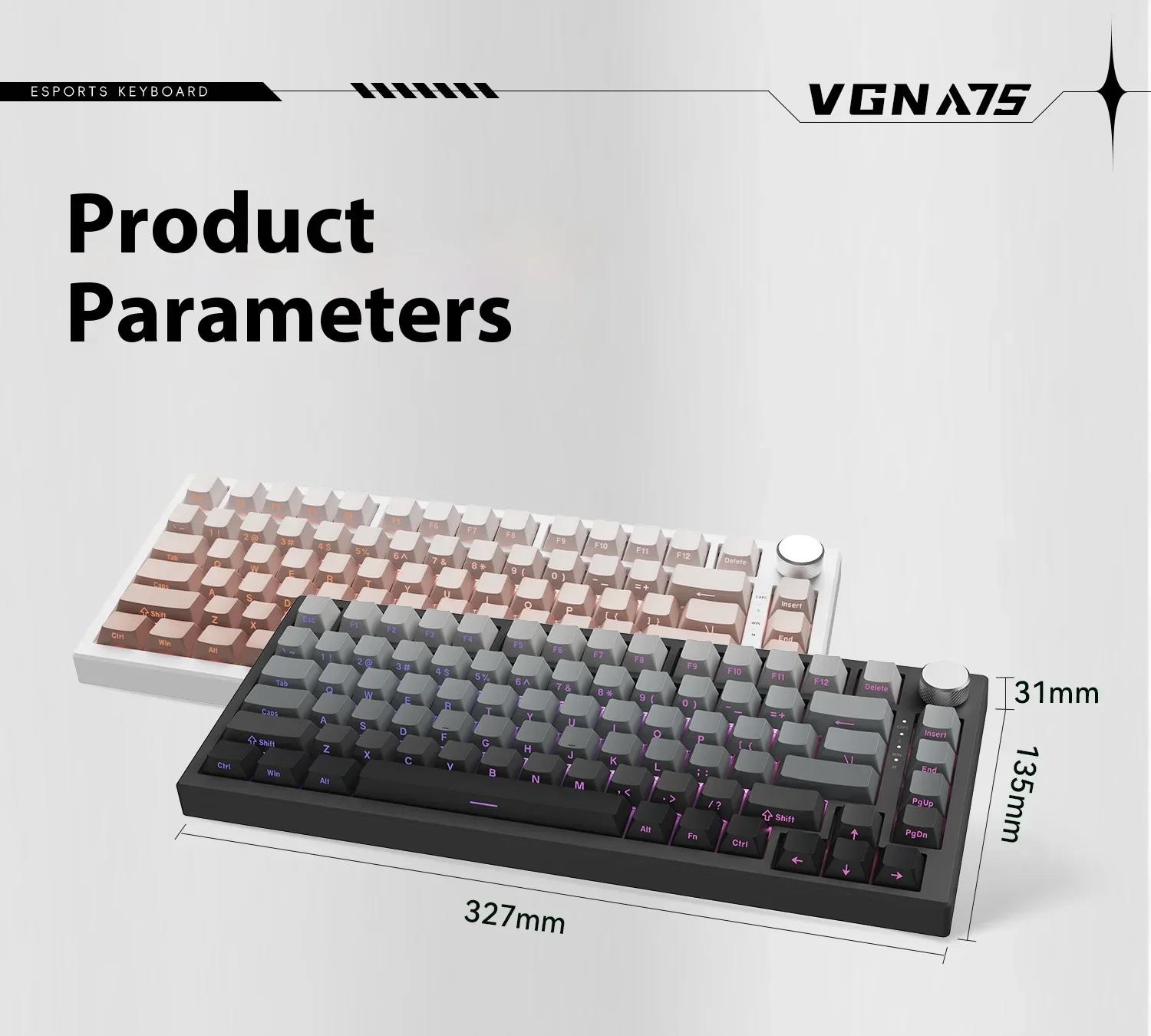 VGN A75 Magnetic Switch Mechanical Keyboard Customized Esports Valorant FPS Esports Game RT Hot Swap Gift. 