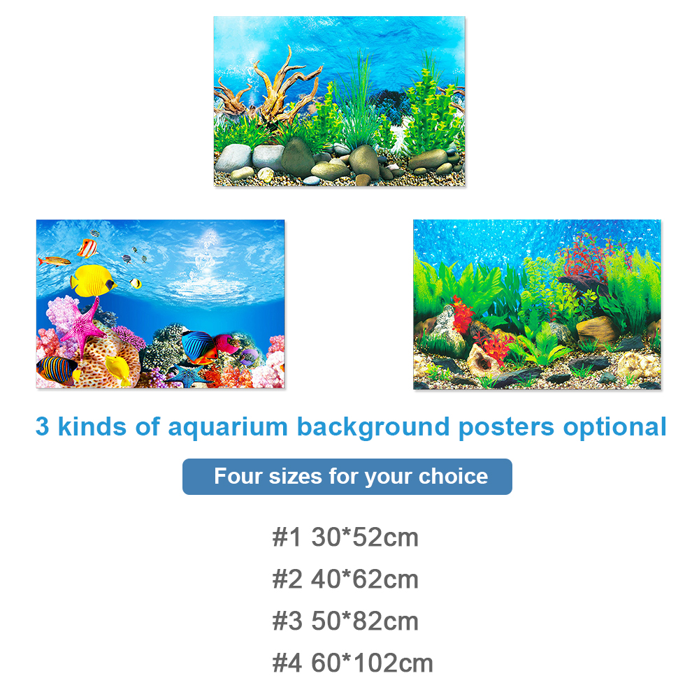 Aquarium Background Poster Decoration Aquarium Landscape Sticker Poster Fish Tank 3D Background Painting Sticker 40*62cm. 