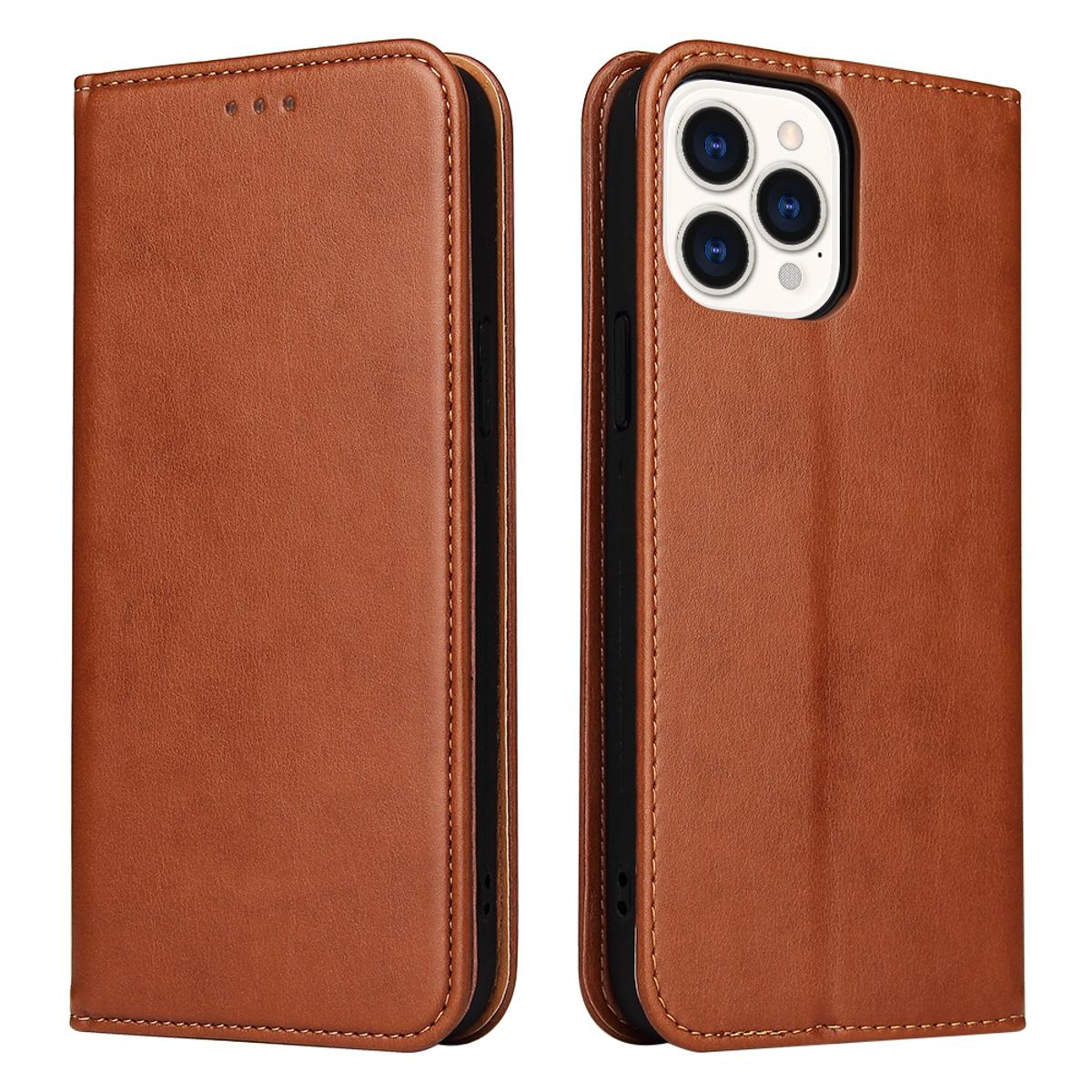 Fierre Shann PU Leather Texture Horizontal Flip Leather Case with Holder & Card Slots & Wallet For iPhone 13 Pro Max