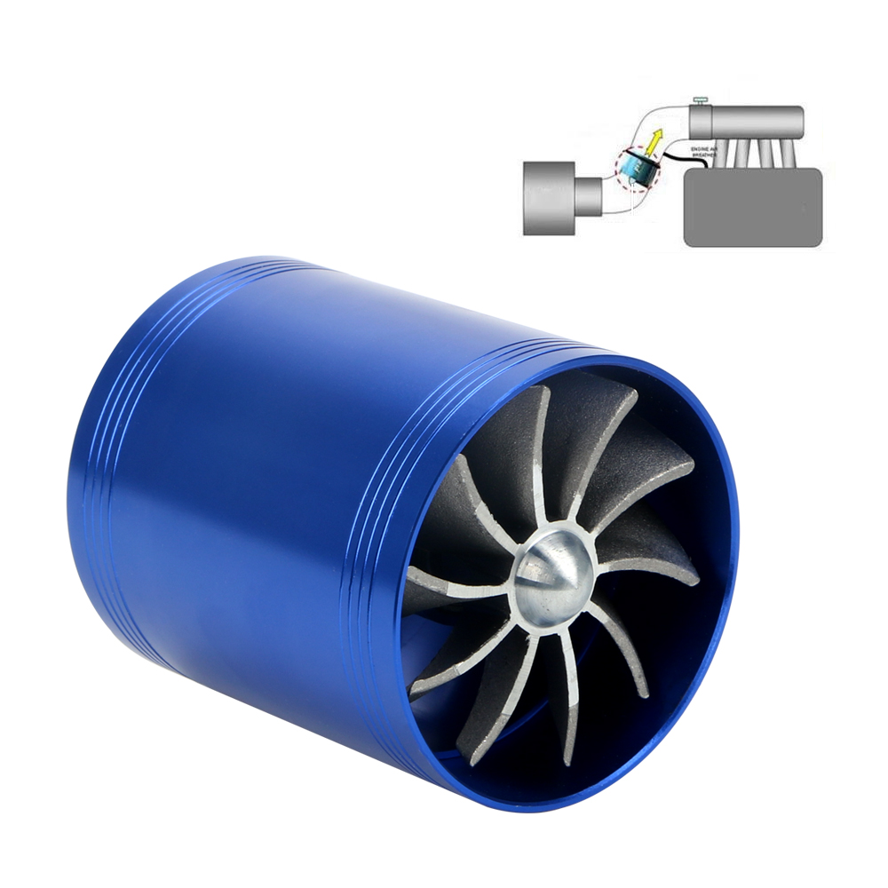 Car Turbine Supercharger F1-Z Turbo Charger Single Double Air Filter Intake Fan Fuel Gas Saver Kit Auto Replacement Part. 