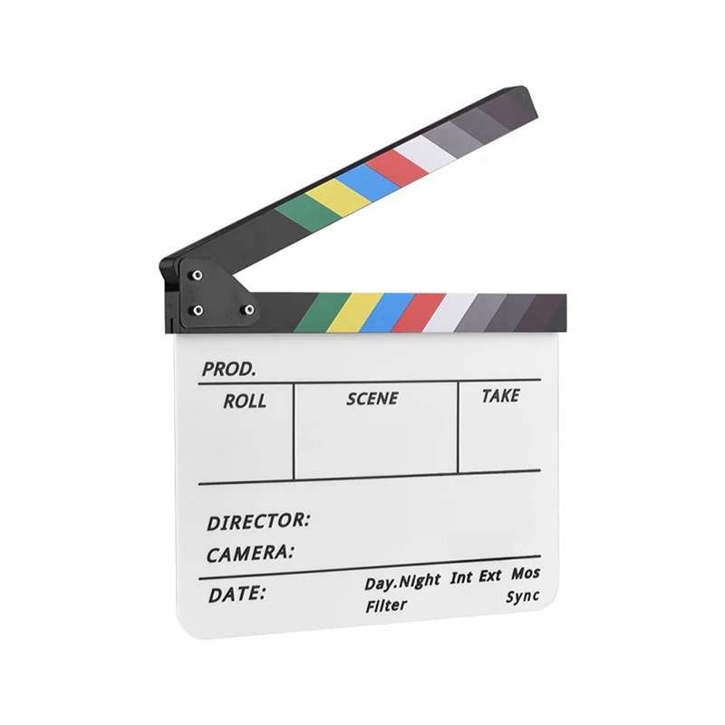 Clapperboard Director Video Scene Clapboard Dry Erase Director Movie Film Action Clap Photography Props Easy Install Easy to Use. 
