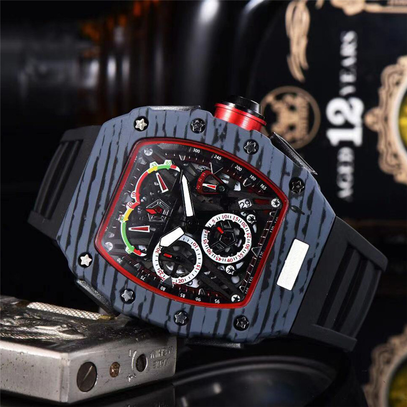Richard tonneau wood grain dial craft men's multi-function six-hand sweep second date watch spot lot. 