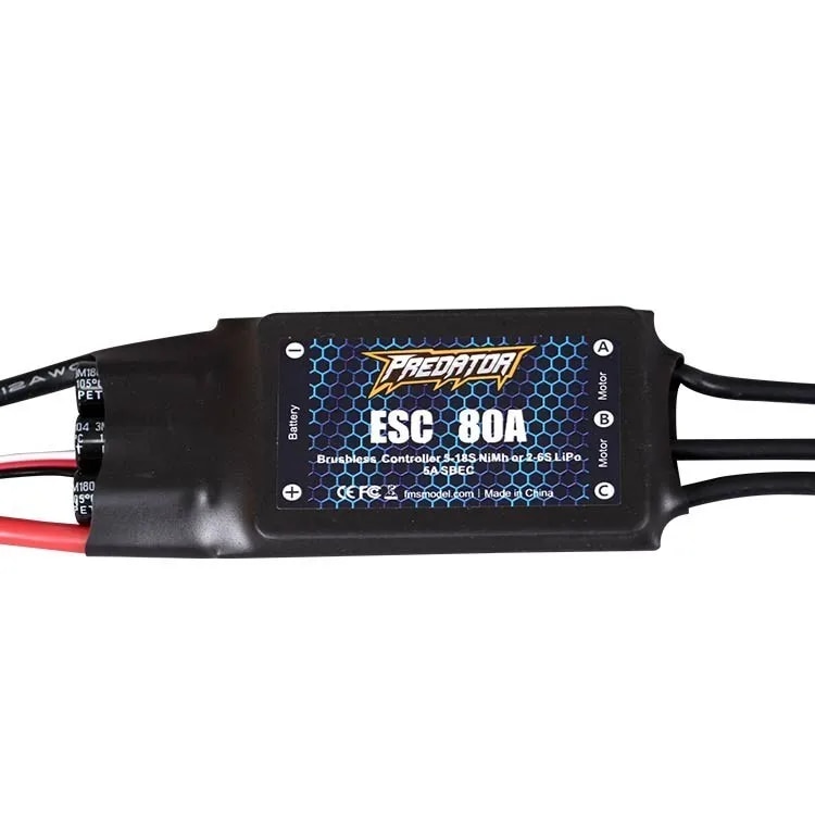 FMS Predator ESC 30A 40A 50A 60A 80A 100A Speed Controller Brushless with XT60 Plug for RC Airplane Model Plane Spare Parts. 