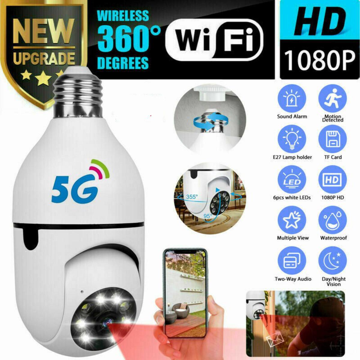 PTZ Bulb System 360 Degree WiFi Panorama IP Camera. 