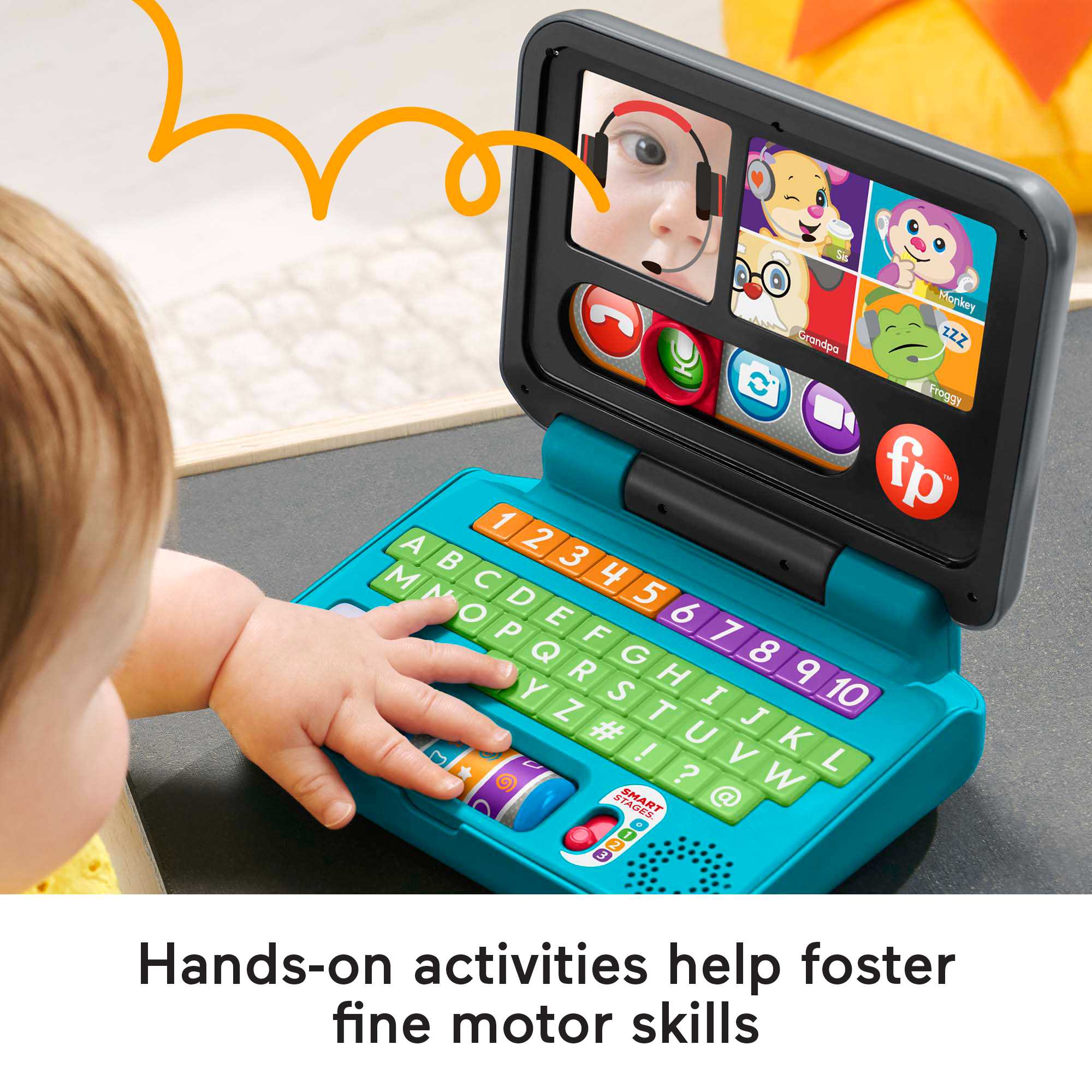Fisher-Price Laptop Laugh Learn Let's Connect toy with lights