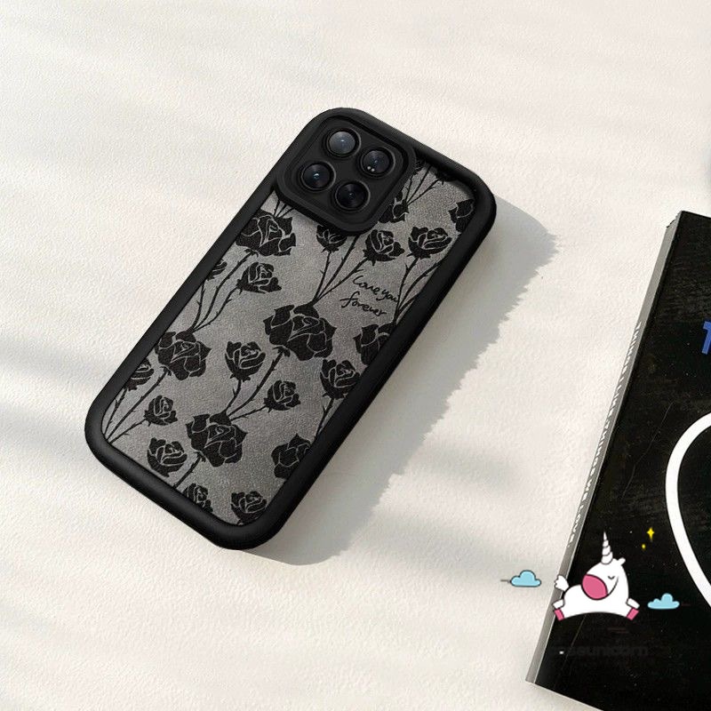 Retro Black Rose Art Flower 3D Bow Case Compatible For IPhone 7Plus 15 11 14 13 12 Pro Max XR 15 6 8 6S 7 Plus XS Max X SE 2020 English Fresh Floral Angel Eye Soft Cover. 