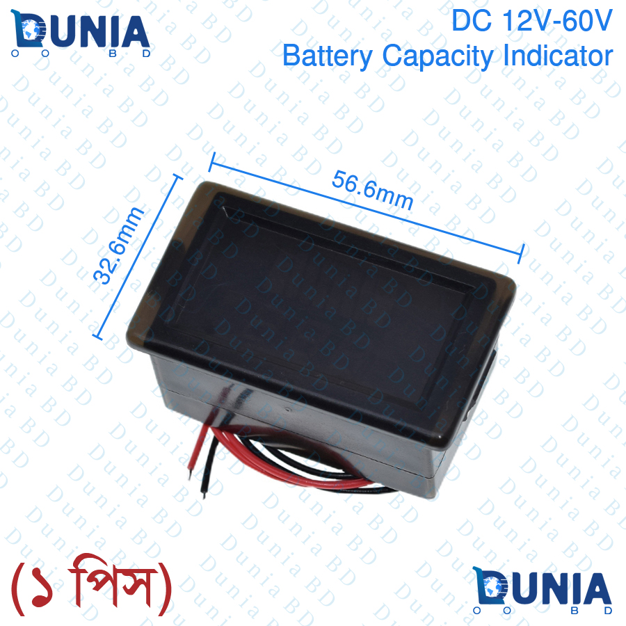 DC 12V-60V Battery Capacity Indicator ACID Lead-acid Lead Battery Charge Level LED Tester Red Digital Voltmeter. 