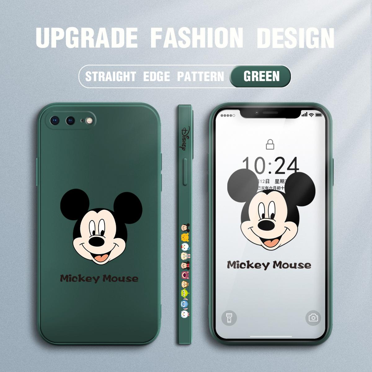 FHKL for iPhone 7 Plus / 8 Plus Back Cover Mickey Mouse Head Hortrait Side design Soft Case Multicolor Liquid Silicone Phone Cases