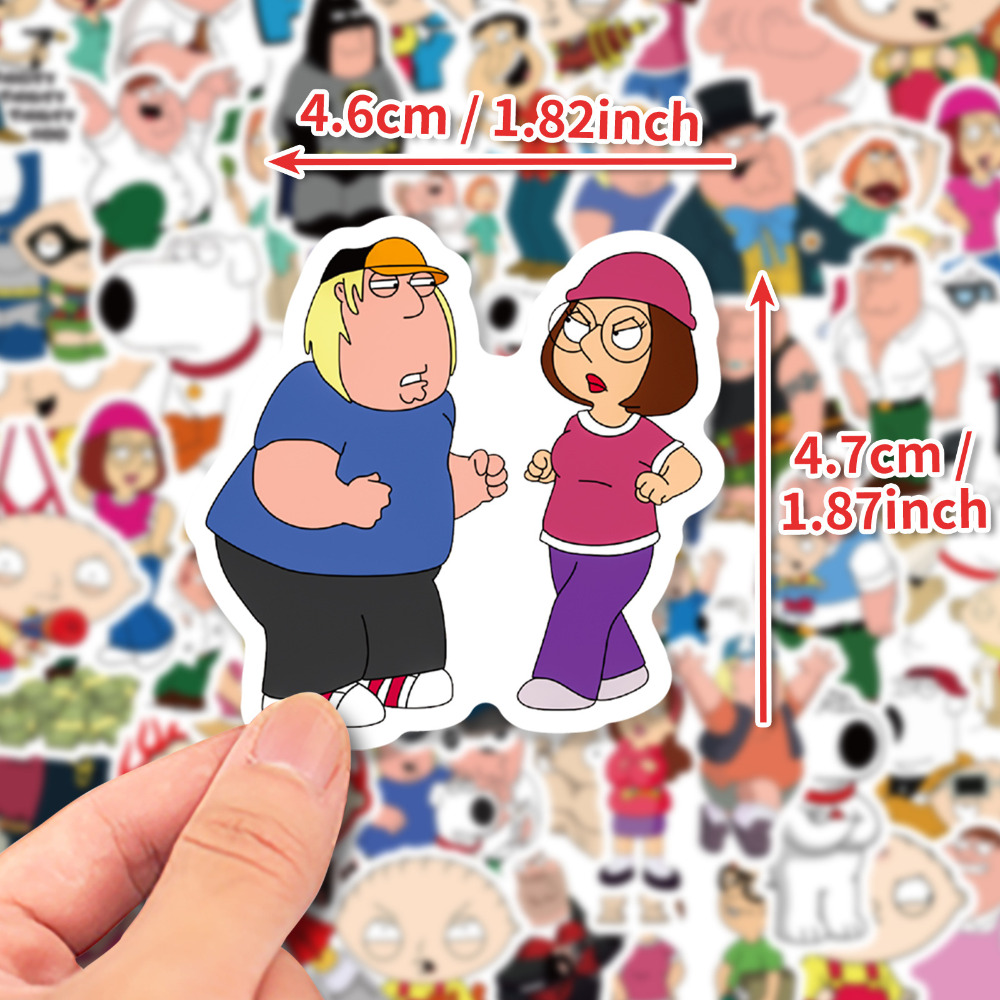 10/50pcs Comics Family Guy Stickers Cartoon DIY Graffiti Skateboard Luggage Laptop Waterproof Anime Kids Wall Sticker Toy Decals