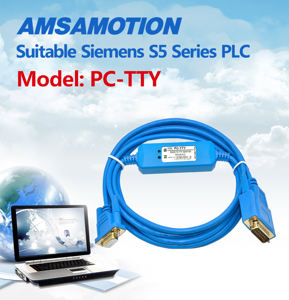 PC-TTY Amsamotion 6ES5734-1BD20 Cable Suitable Siemens S5 Series PLC Programming Cable. 