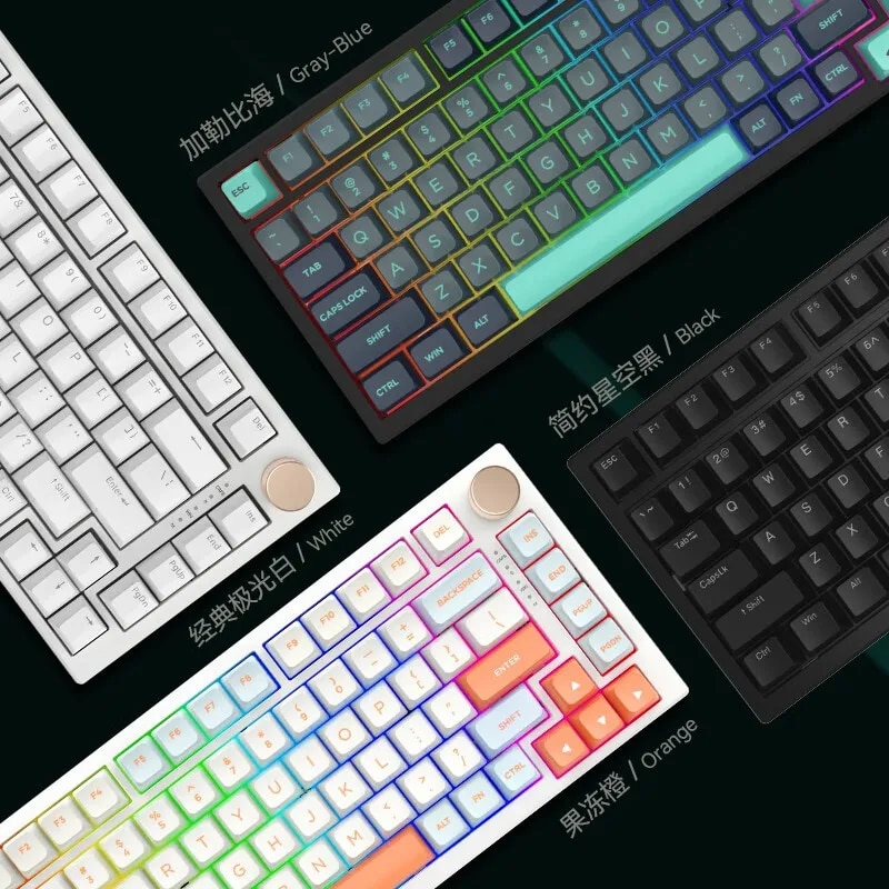 Vgn N75 Pro Keyboard 82 Keys Tri-mode Bluetooth Wireless 2.4g Wired Hotswap Mechanical Keyboard Accessory For Pc Gaming Gifts. 