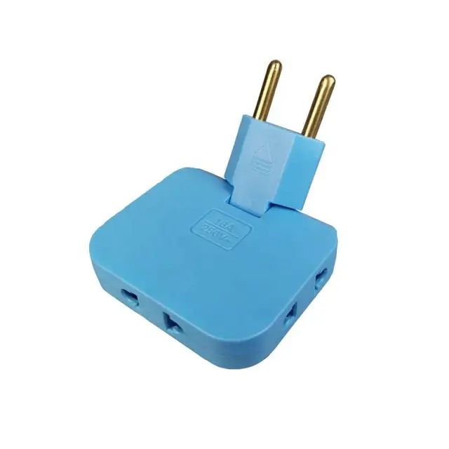 3 in 1 Mutli Plug Travel Adapter Socket (3 Power Socket) High Power EU Bangladesh Standard 180° Rotating Coverter Socket AC Adapter. 