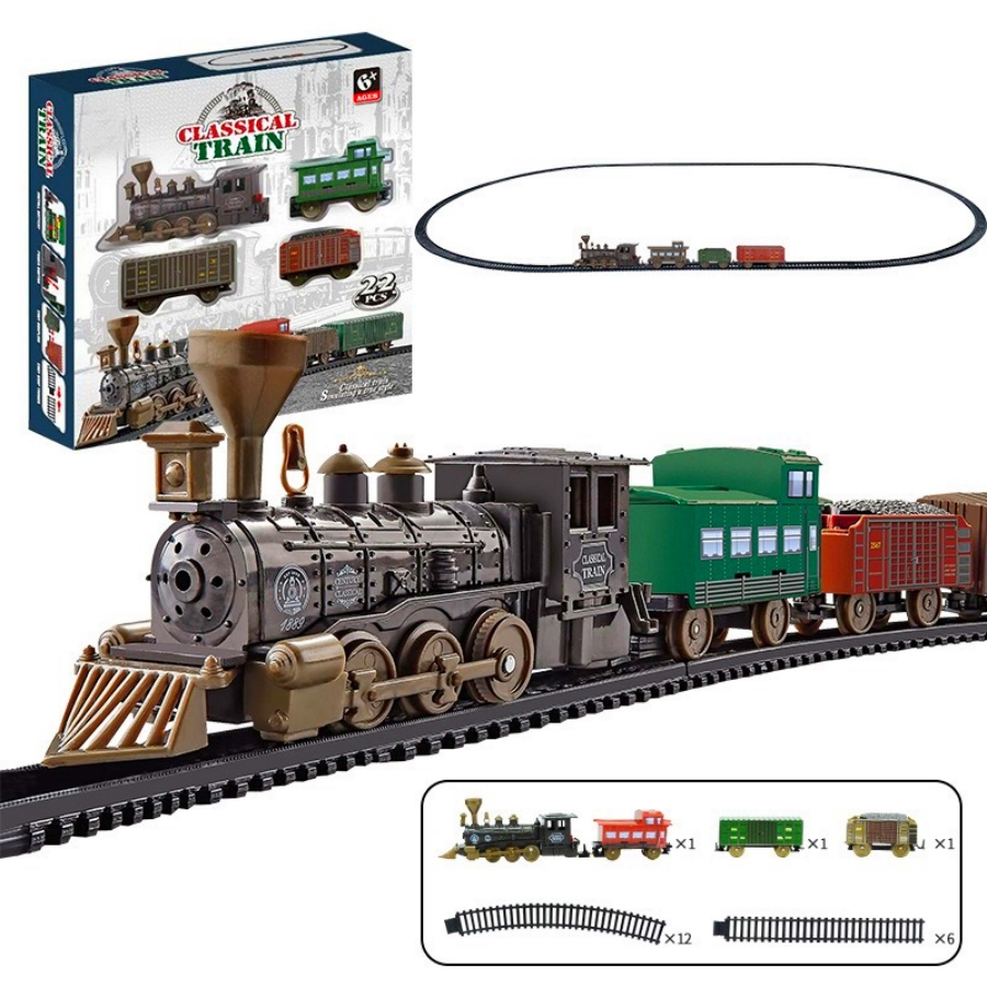 Electric Train Toy Set with Circular Track, Assembly Track Train Toy Set, Children's Birthday Gift（Some parts are sent random）. 