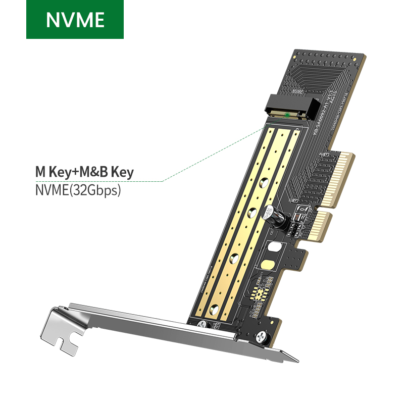 UGREEN PCIE to M2 Adapter NVMe M.2 PCI Express Adapter 32Gbps PCI-E Card x4/8/16 M&B Key SSD Computer Expansion Cards. 