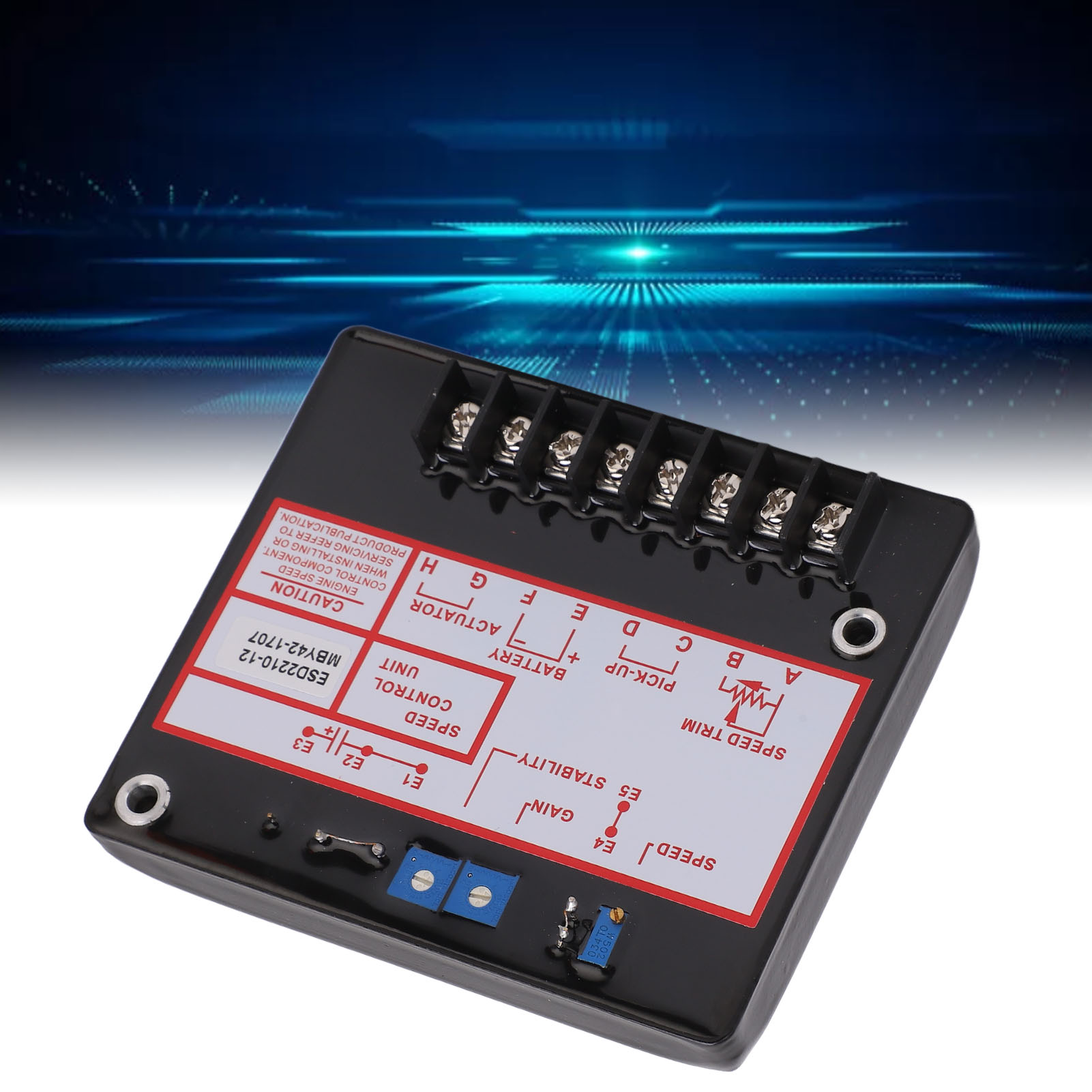Electronic Engine Controller, DC12-24V ESD2210 12 Generator Speed Governor for Genset Control. 