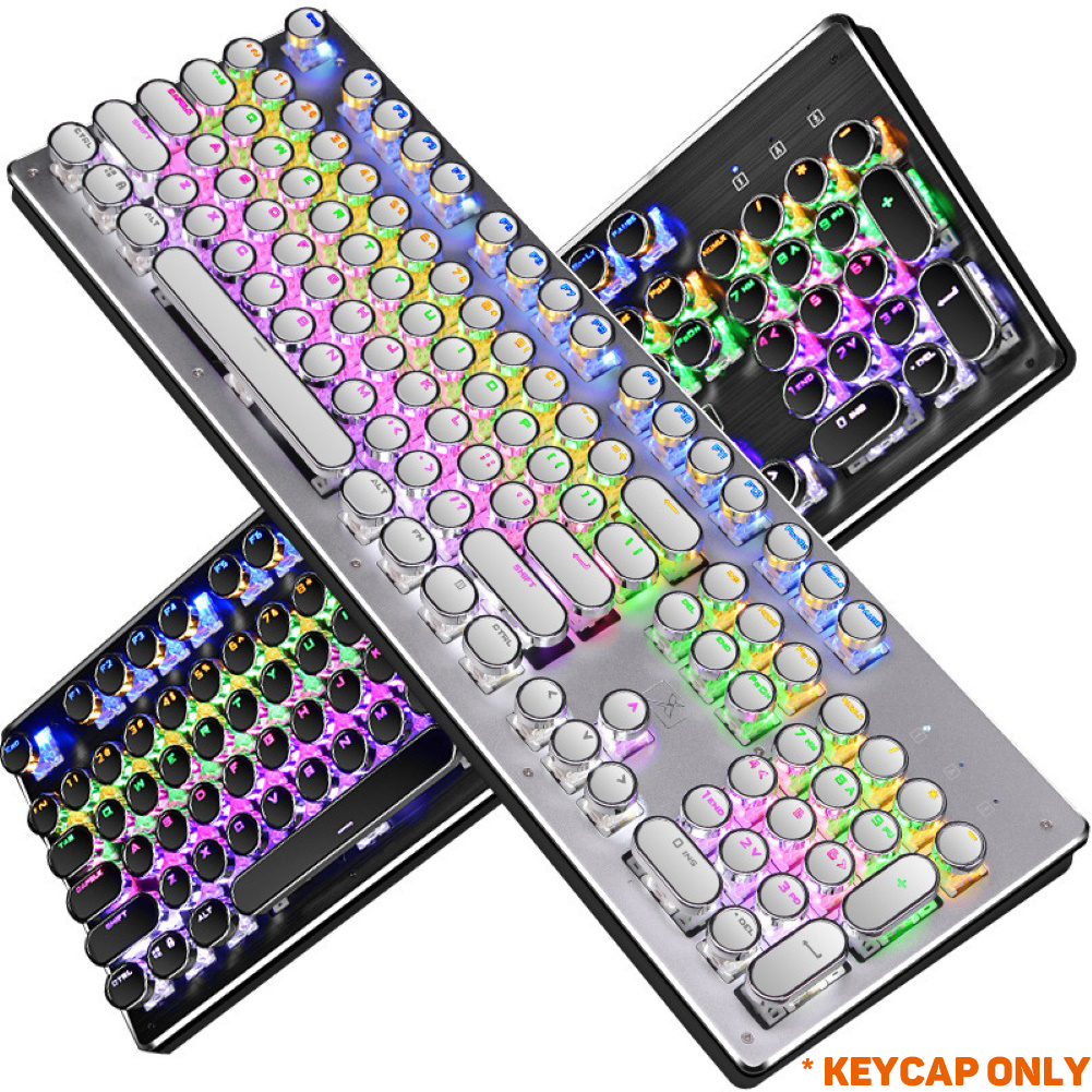 104Pcs/Set PBT Universal Round Key Cap Keycaps for Cherry MX Mechanical Keyboard. 