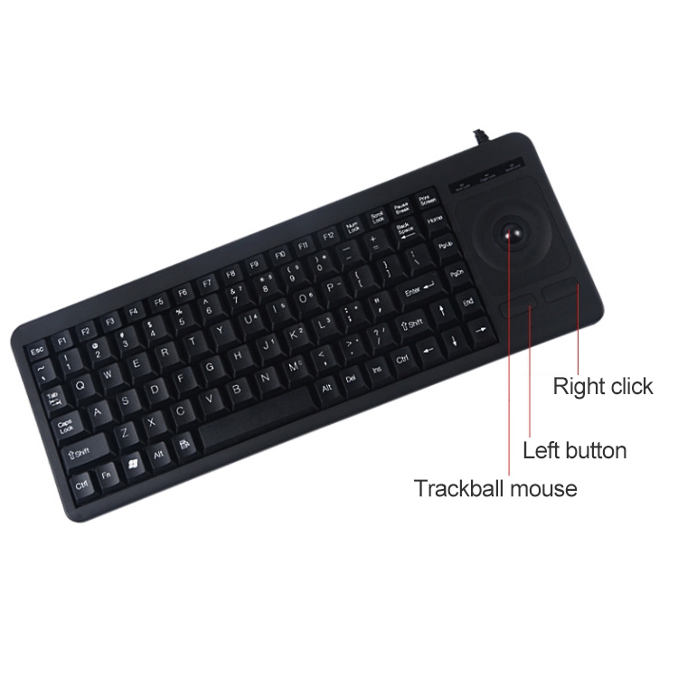 （COD Available)DS-8900 USB Interface Prevent Water Splashing Laser Engraving Character One-piece Wired Trackball Keyboard, Length: 1.5m. 