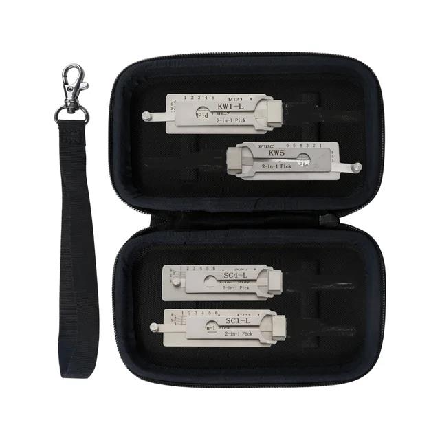 LISHI 2 IN 1 TOOL CASE Lishi KW1 , KW5 , SC1 , SC4 Decodder Full set Locksmith tools Lishi 2 in 1 CISA-5 YALE-5 YALE5-B YALE6. 