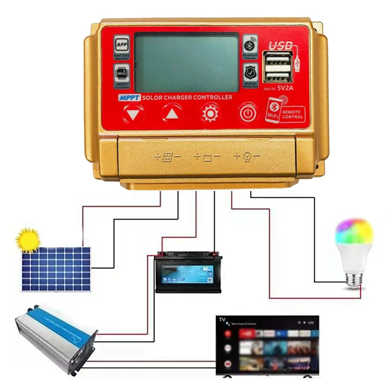 12/24V MPPT Solar Charge Controller Wifi Bluetooth Solar Panel Battery Smart Regulator 30A. 