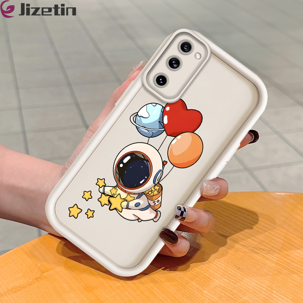 Jizetin for Samsung S20 FE 4G 5G Back Cover Star Astronaut Ladder Camera Soft Rubber Mobile Phone Case