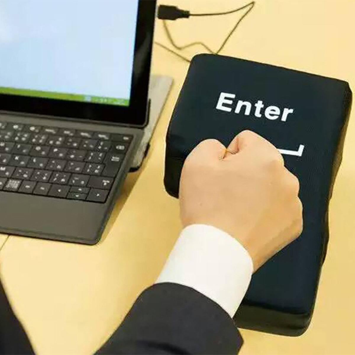 【VisioN Shop】Big Enter Button Super Big Return Button Computer Usb Enter Key  Venting Artifact Nap Pillow Decompression