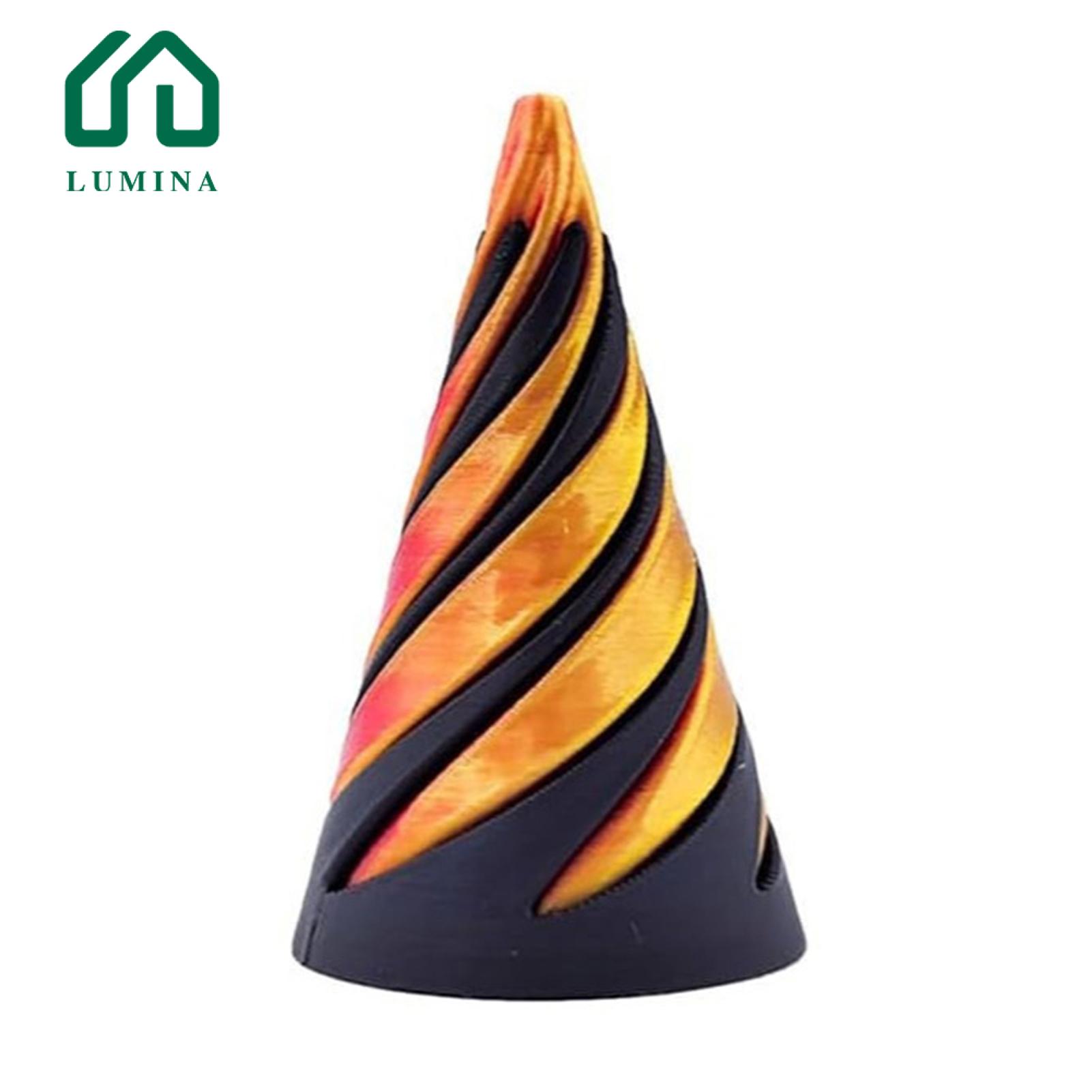 Lumina Rotating Optical Illusion Toy Rotating Spiral Cone Toy Stress Relief Desktop Decor Gift Optical Illusion Vortex Thread Pass Through Pyramid Fidget Toy Sculptural Centerpiece Decor