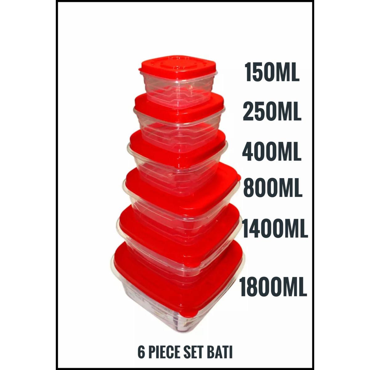 6Pcs Set Bati Plastic Containers - Organize Your Kitchen Essentials With This Set Of Versatile Containers
