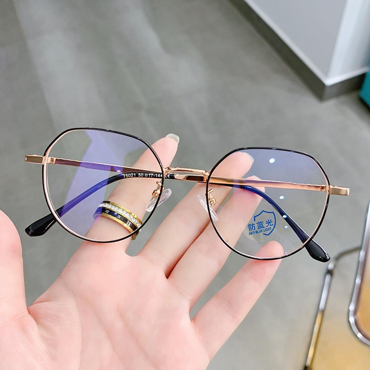 Myopic glasses Women Metal Anti Blue Light Short Sighted