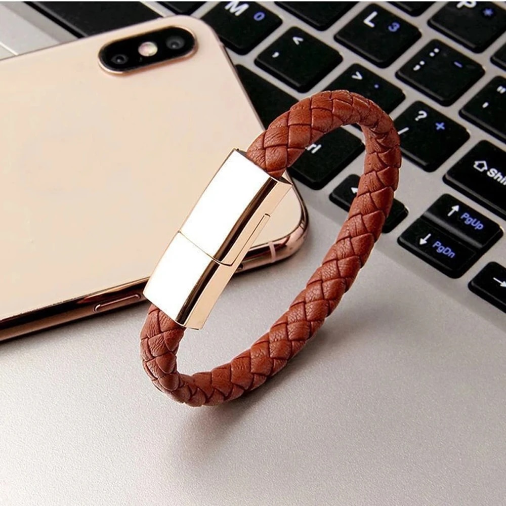 Bracelet USB Cable Portable Fast Charging USB Micro Type C Charger Cord For iPhone 13 12 11 15 Pro Max X Samsung Xiaomi Huawei. 