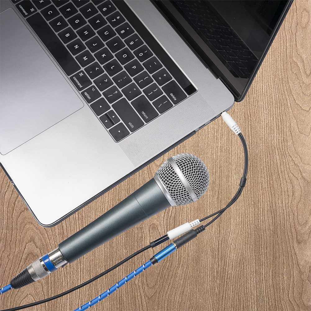 3.5mm One Point Two Headphone Microphone Splitter Ctia Standard Connection Audio Cable 20cm. 