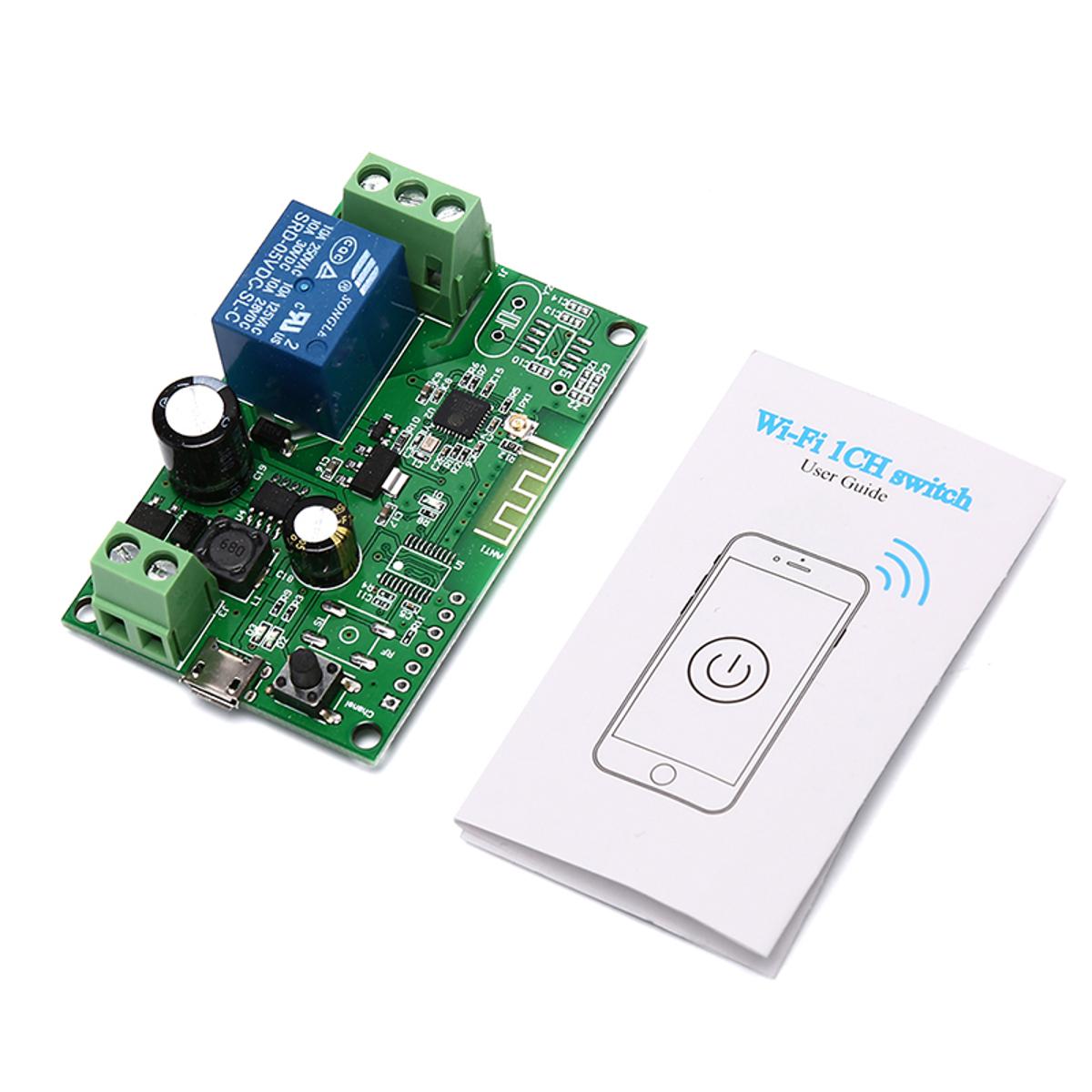 5V-12V Self-locking Sonoff WiFi Wireless Smart Switch Relay Module APP Control
