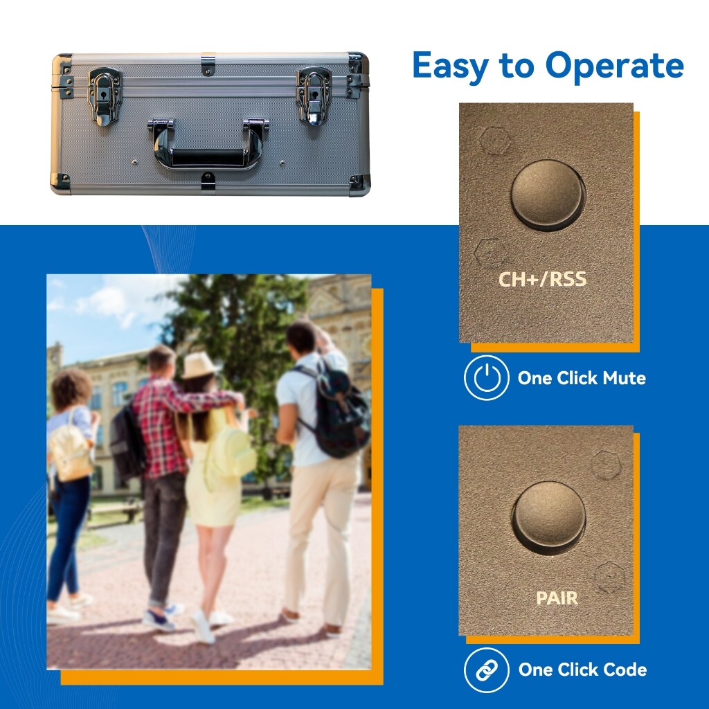 Retekess TT 020 Portable 30-Slot Charge Case Storage Box for TT116 Wireless Tour Guide System. 