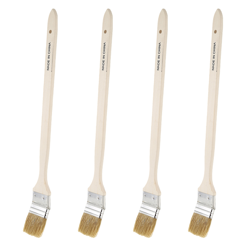 4pcs 2 Inch Wide Wooden Handle Metal Ferrule Faux Bristle Radiator Brush