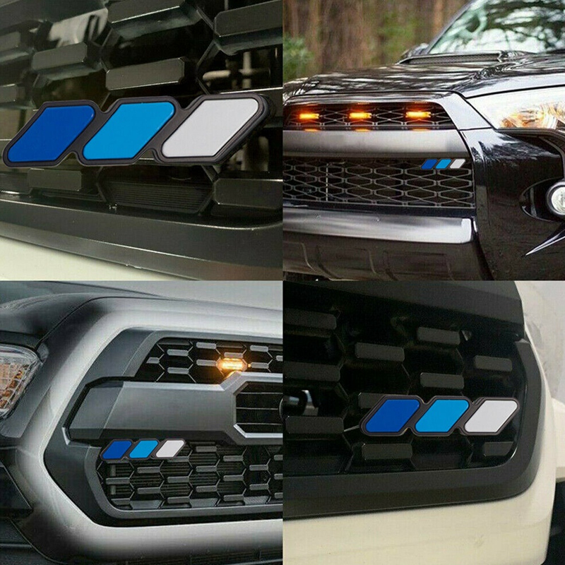 【Xiaofeng】for Toyota Sequoia Highlander Front Grille Badge Tri-Color Emblem Badge with Mounting. 