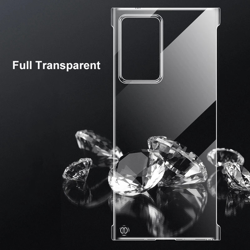 Transparent PC Hard Phone Case For Samsung Galaxy S22 S20 S21 S23 FE S24 ULTRA S10 S9 Note 20 10 Plus 9 Borderless Cover. 