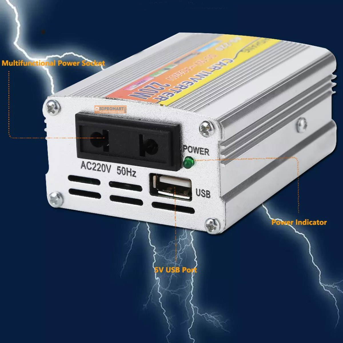 Power Inverter DC 12V to AC 220V 220 Watt Modified Sine Wave 220w Inverter