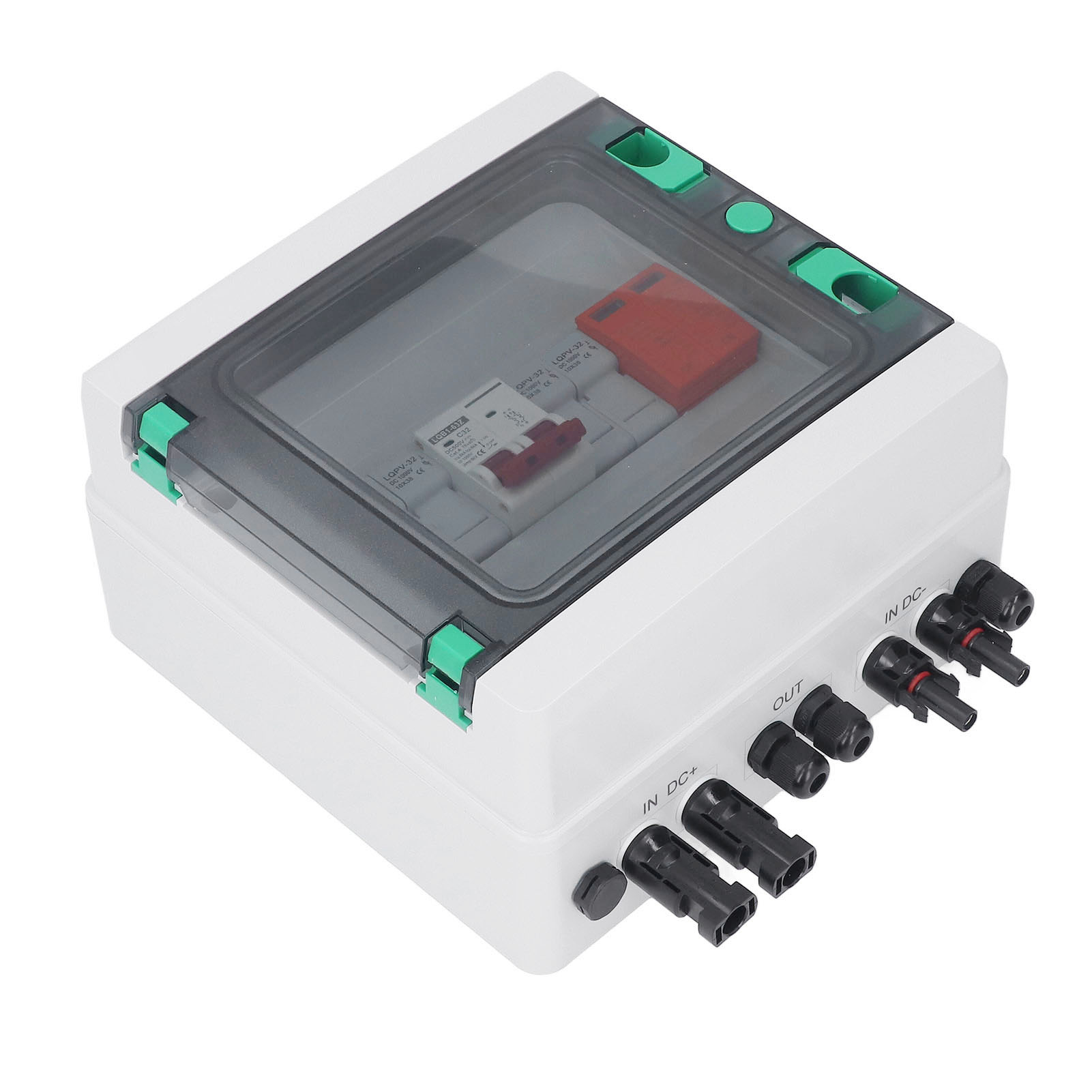 Photovoltaic Combiner Box, DC500V Waterproof 2 String Solar Combiner Box Short Circuit Protection Easy Installation with 15A Fuse for RV. 