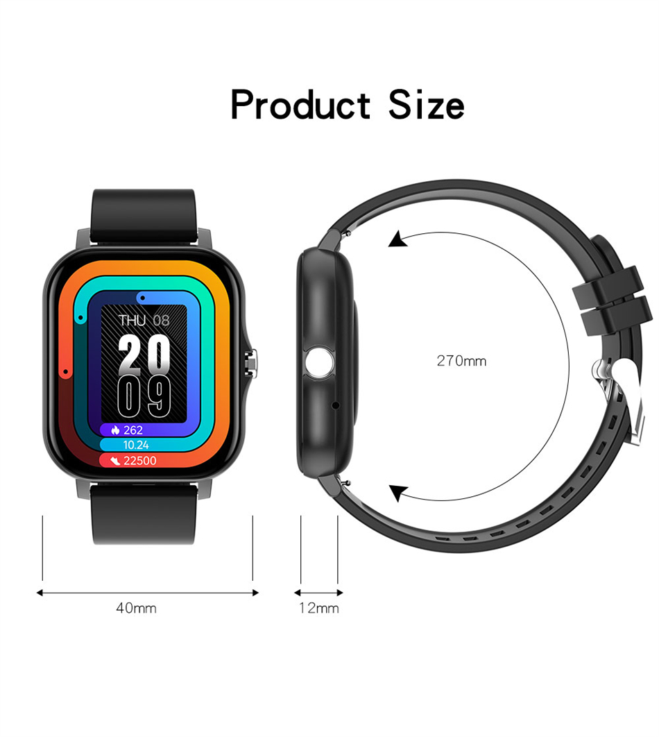 GT20  Full Touch Sport Smart Watch Unisex  Heart Rate Fitness Tracker Bluetooth call Smartwatch wristwatch For Android Smartwatch. 