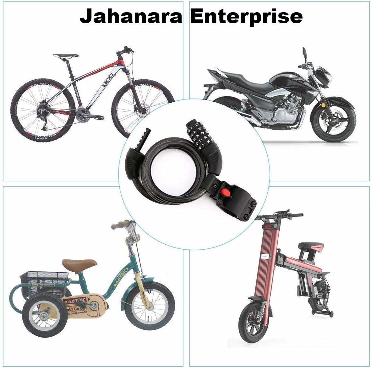 Five-Digit Resettable Cycle Locks Steel Strong Bike Lock Bicycle/Luggage/Helmet Lock for Bike/Cycle Lock for Bicycle/Cycle Locks for Bicycle with Password. 