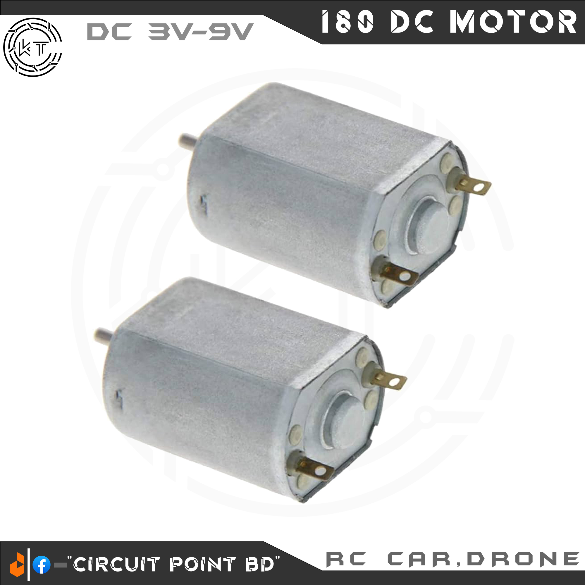 180 DC Motor High Speed Carbon Brush DC 3V-12V 1500RPM to 30000RPM for RC Plane,Drone or DIY Electronics Project.. 
